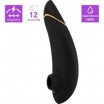Бесконтактный клиторальный стимулятор WOMANIZER PREMIUM черный/золотой